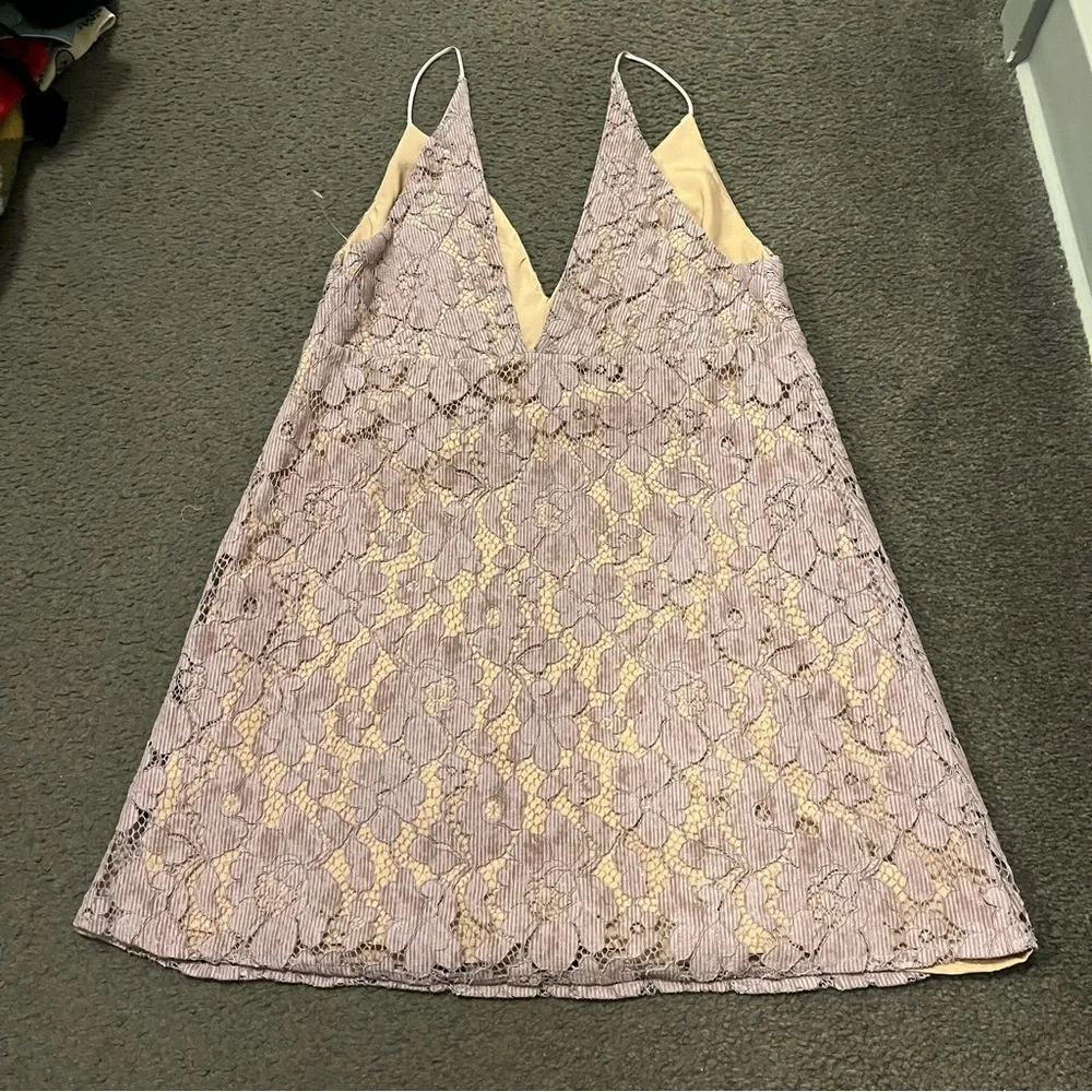 Free People Dangerous Love Lace Mini Dress In Wisteria Purple